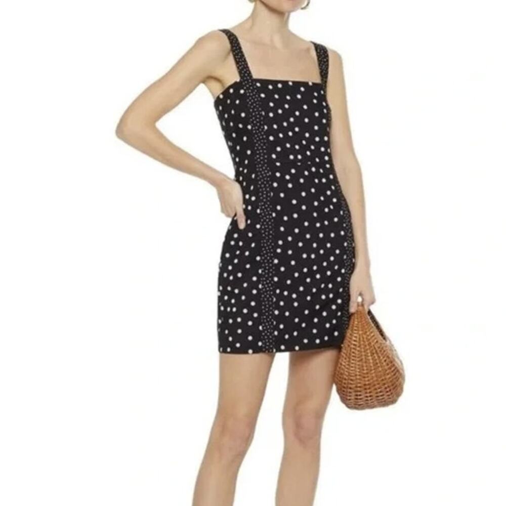 NEW Solid & Striped Womens Black Polka Dot Mini Dress Large Flirty Pattern